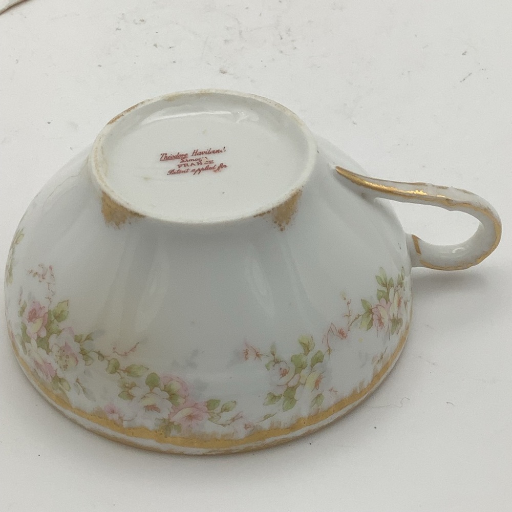Antique Theodore Haviland Limoges France Teacup and Saucer - Picture 12 of 14